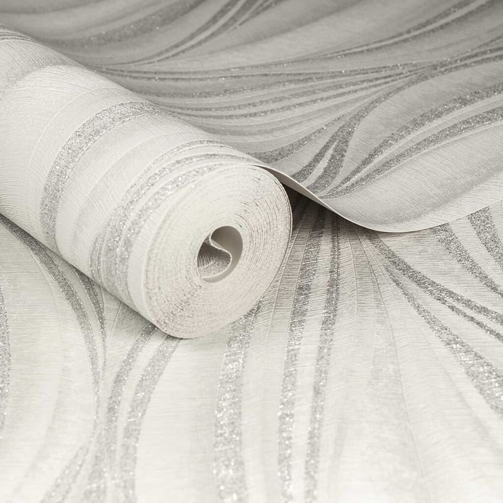 Tango White and Silver Wallpaper