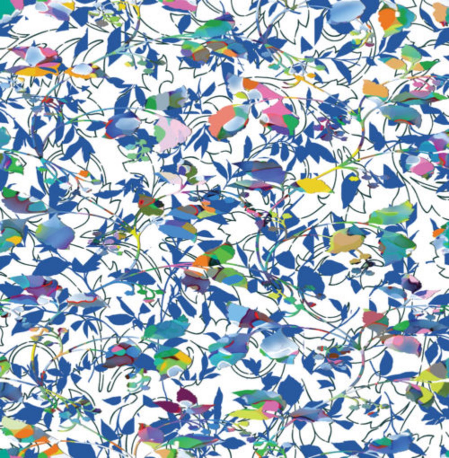 Brian Eno Flower Mask Blue Wallpaper