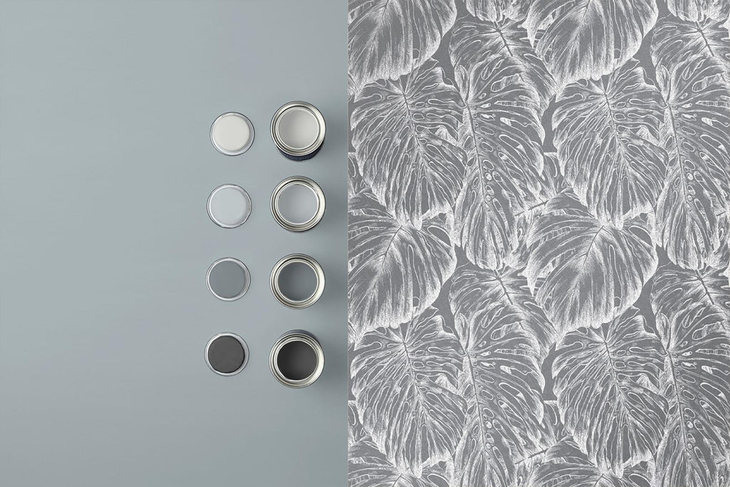 Tropical Pewter Wallpaper