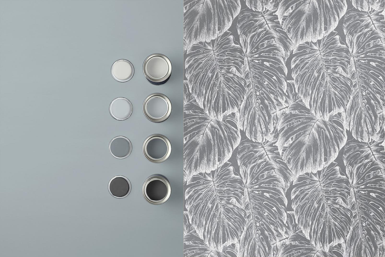 Tropical Pewter Wallpaper