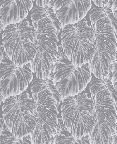Tropical Pewter Wallpaper
