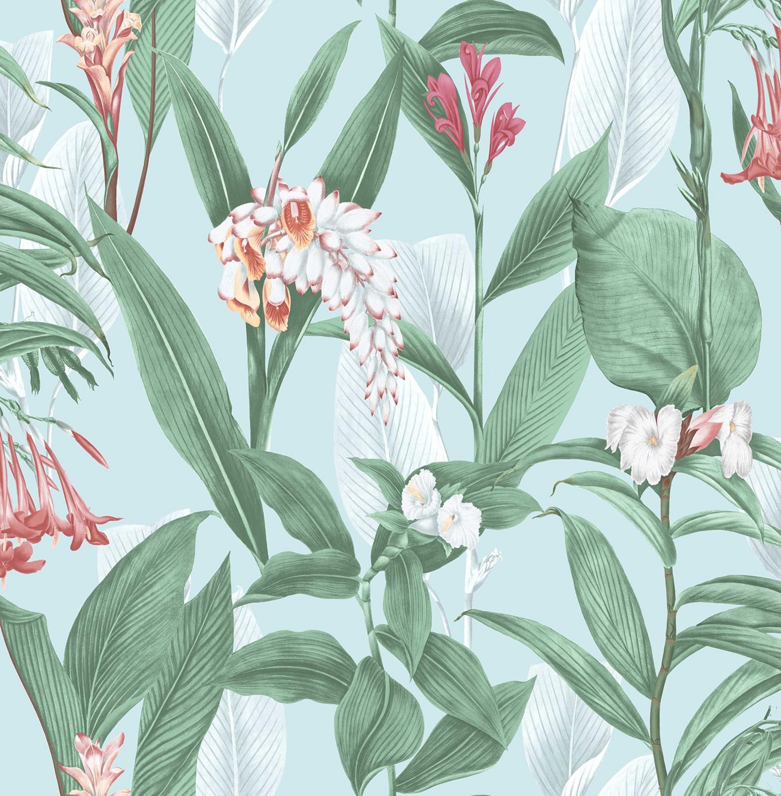 Botanical Duck Egg Wallpaper