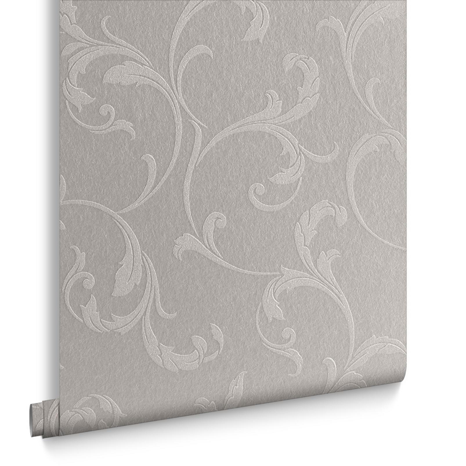 Baroque Bead Platinum Wallpaper