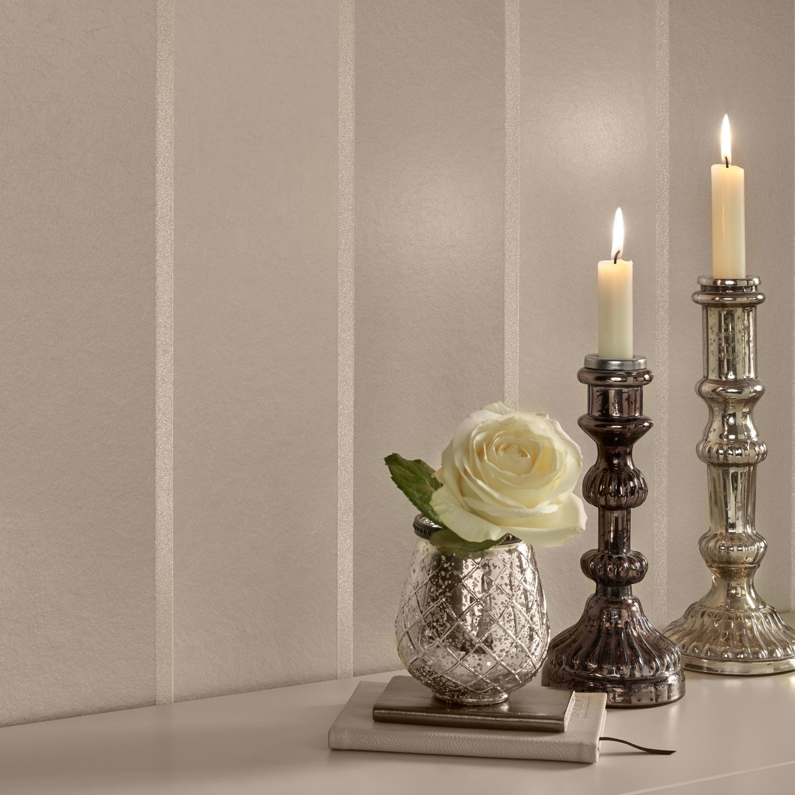 Baroque Bead Stripe Pearl Wallpaper