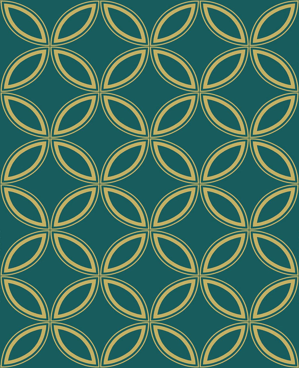 Eternity Teal and Copper Wallpaper
