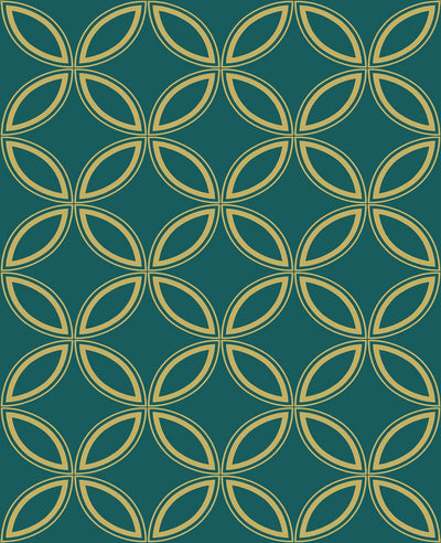 Eternity Teal and Copper Wallpaper