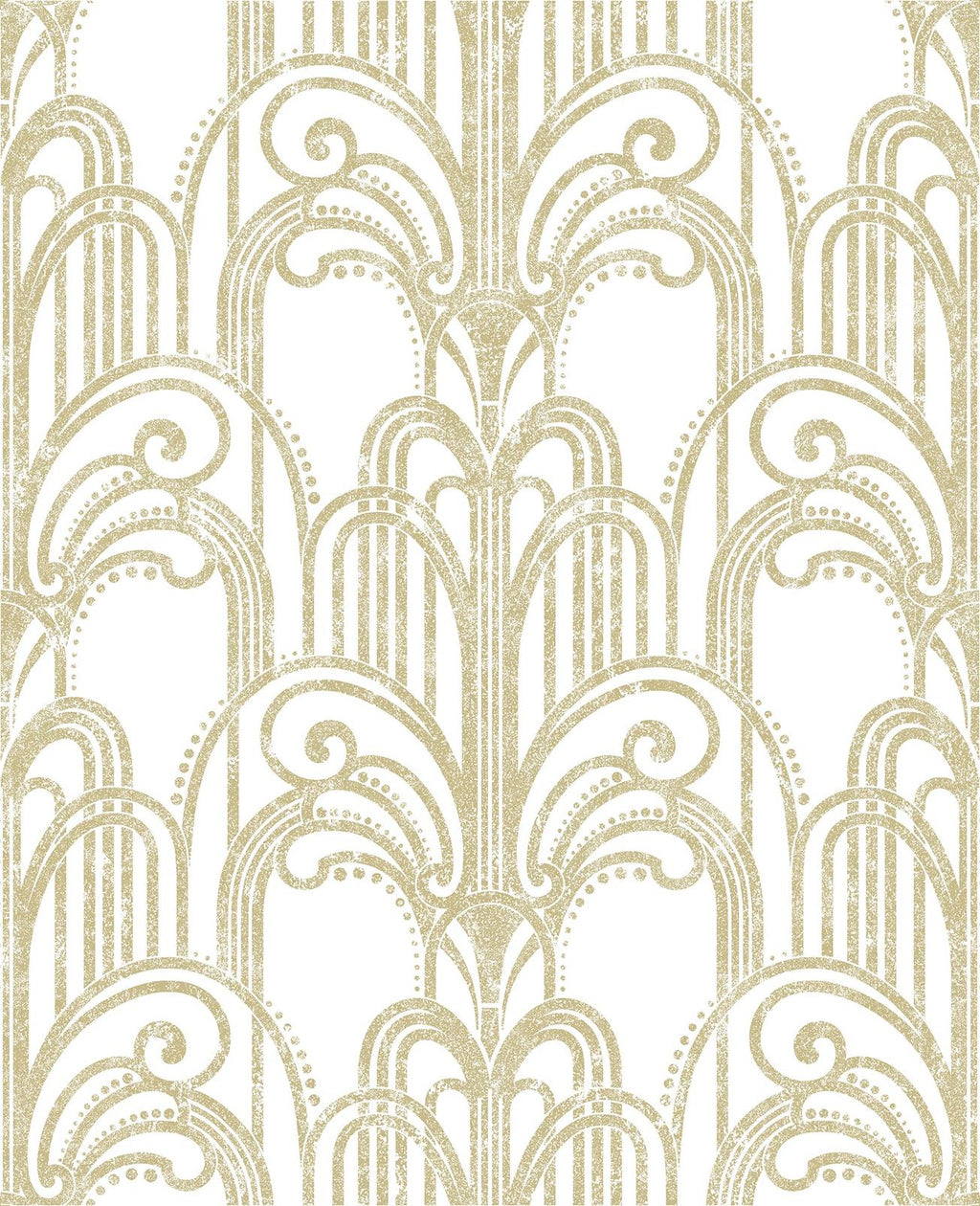 Art Deco Gold and Pearl Wallpaper