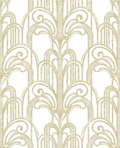 Art Deco Gold and Pearl Wallpaper