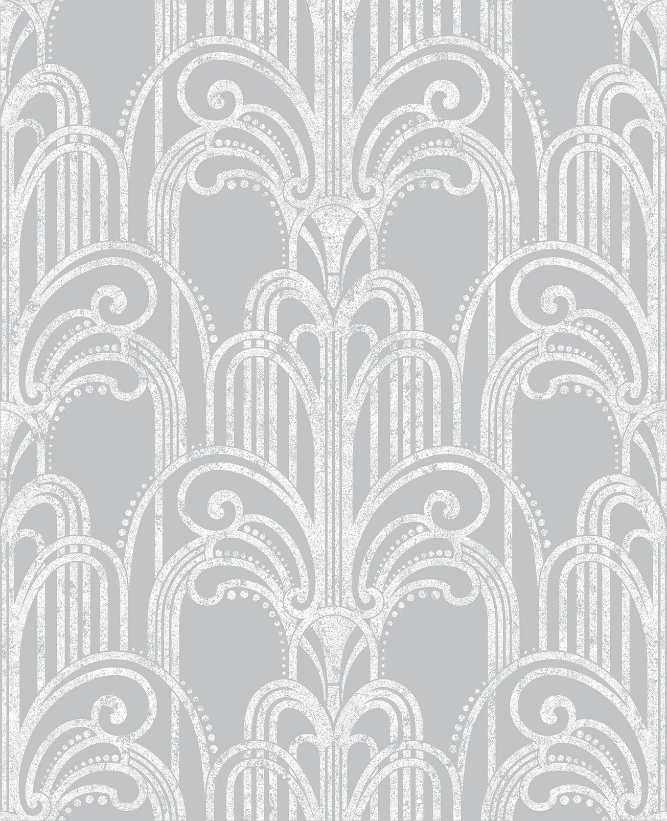 Art Deco Silver Wallpaper