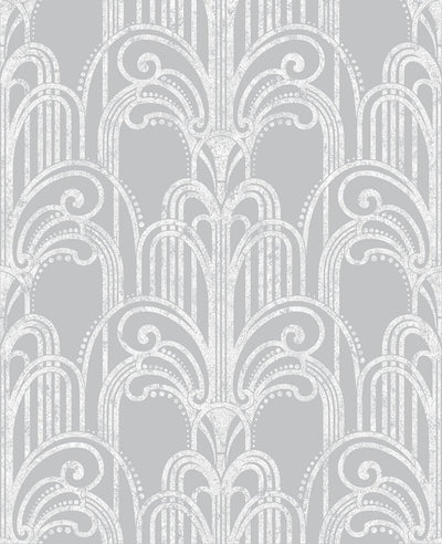 Art Deco Silver Wallpaper