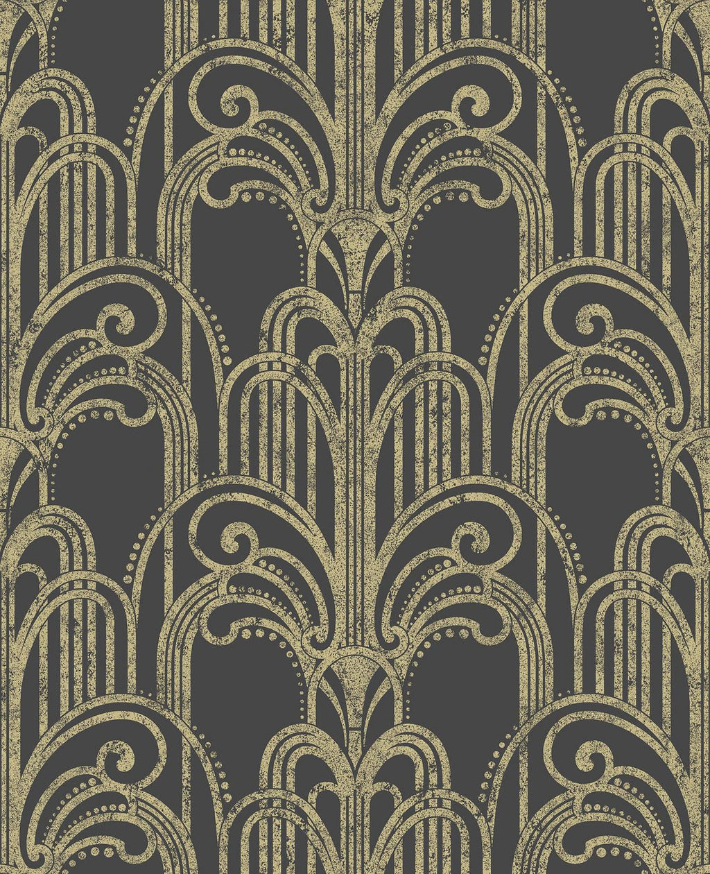 Art Deco Black and Gold Wallpaper