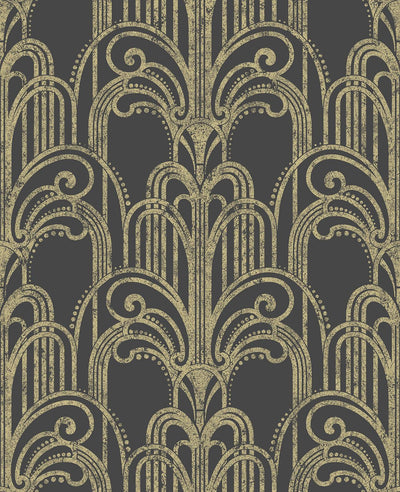 Art Deco Black and Gold Wallpaper