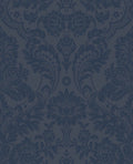 Gothic Damask Flock Cobalt Wallpaper