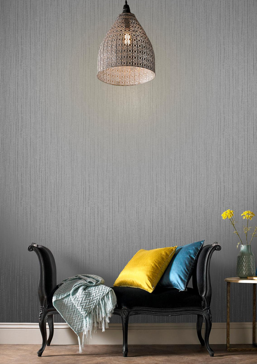 Bamboo Texture Silver Wallpaper