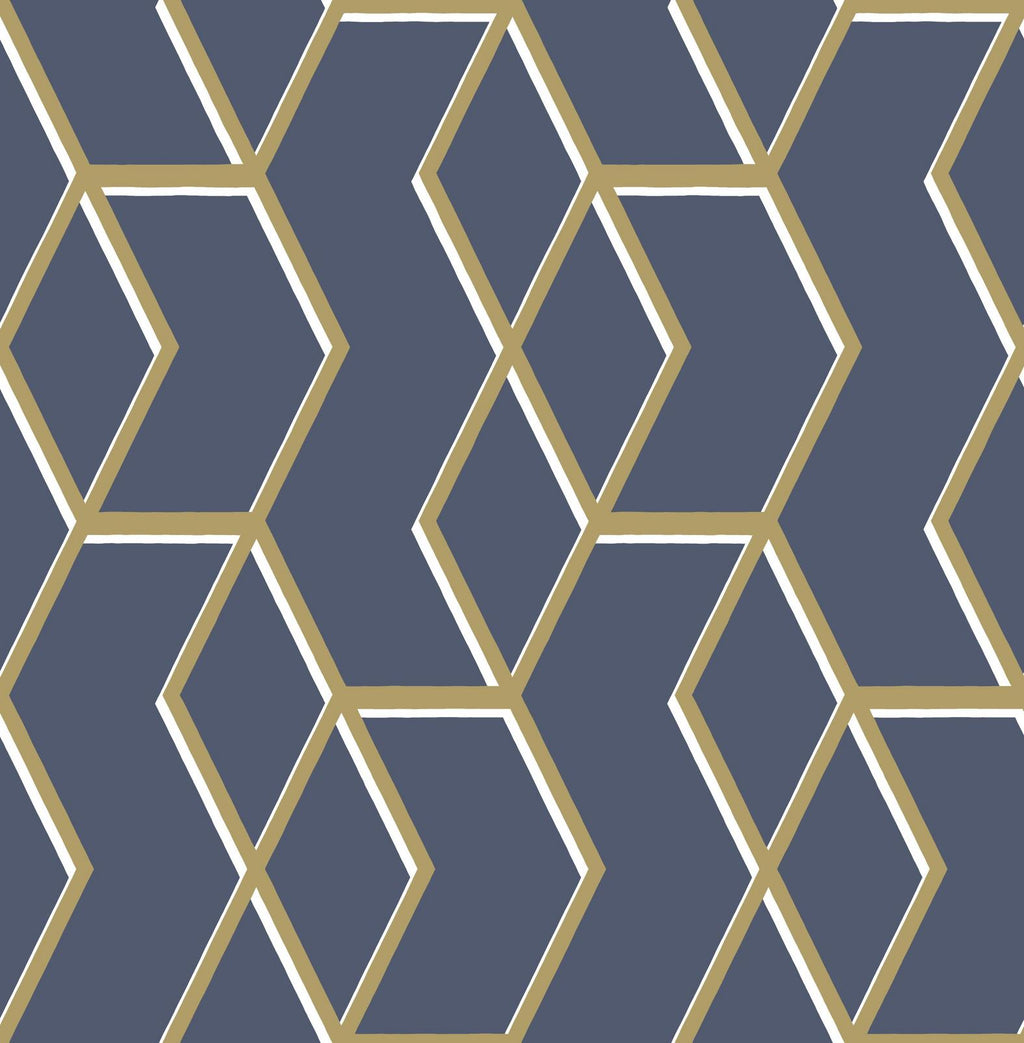 Archetype Navy & Gold Wallpaper