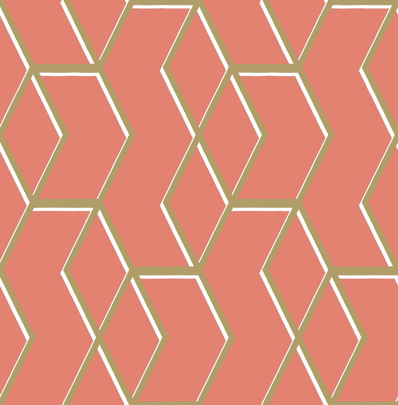 Archetype Coral & Gold Wallpaper