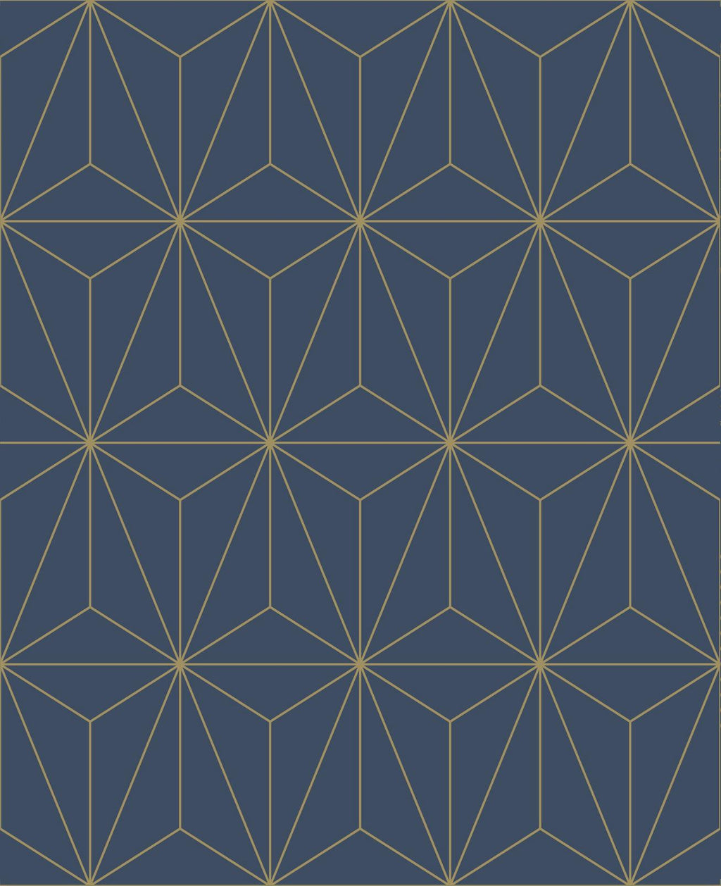Prism Navy & Gold Wallpaper