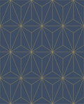 Prism Navy & Gold Wallpaper