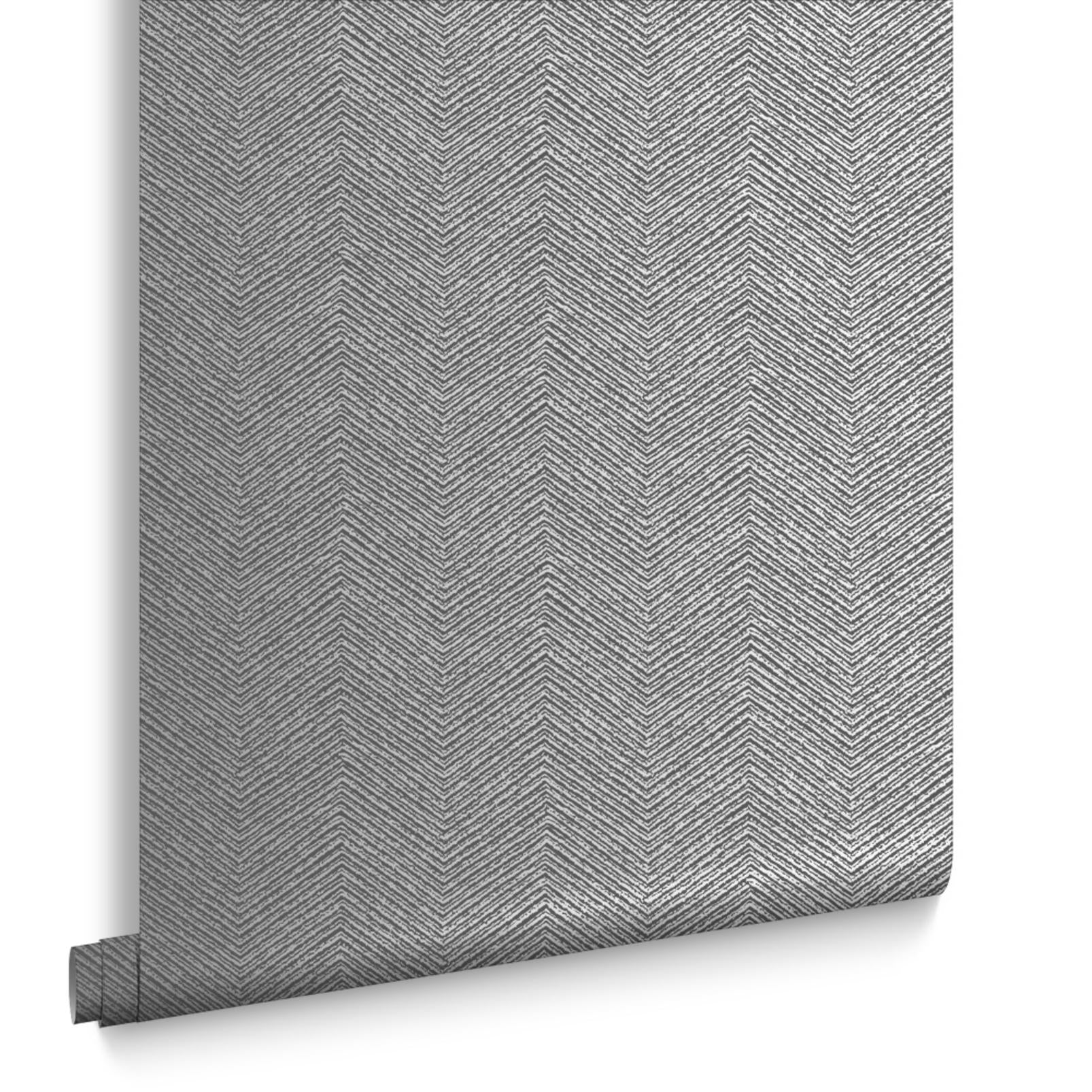 Chevron Texture Silver Wallpaper