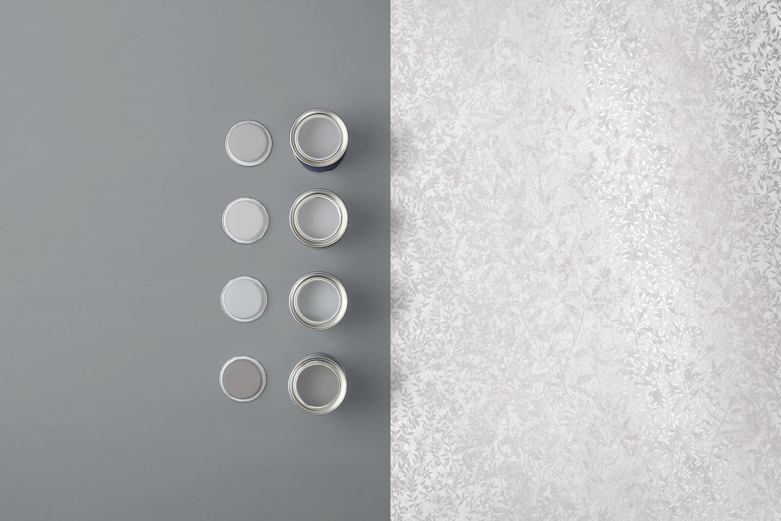 Botany Silver Wallpaper