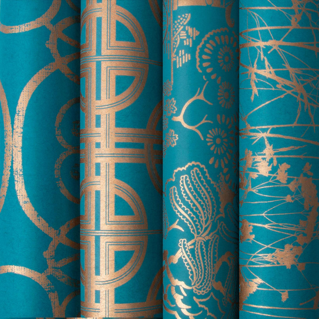 Shoji Teal Wallpaper