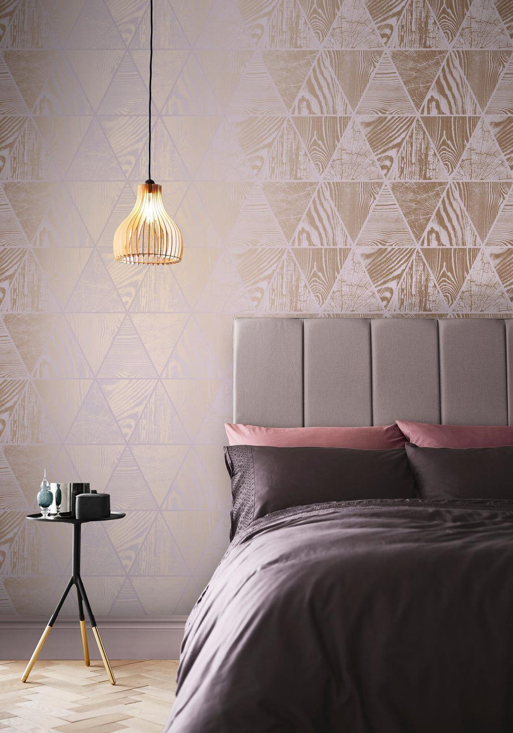 Geo Grain Blush & Rose Gold Wallpaper