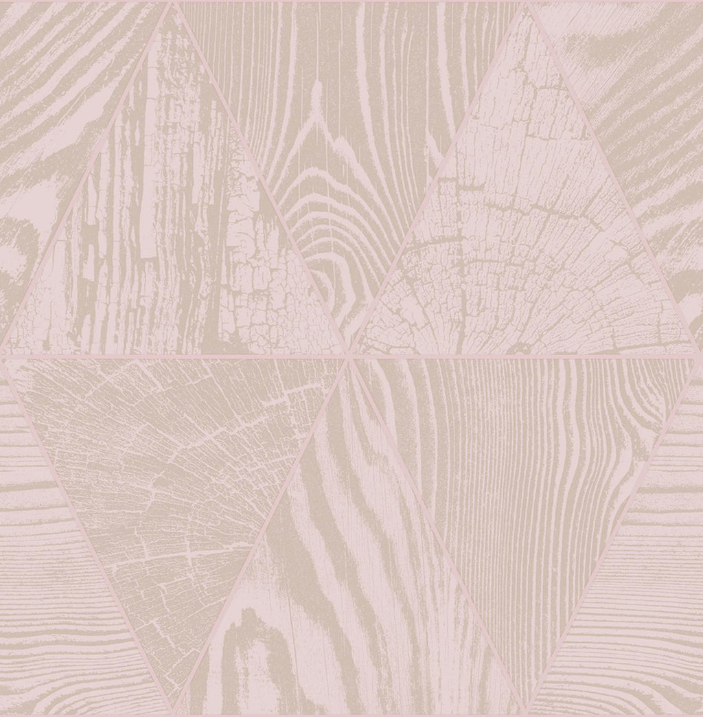 Geo Grain Blush & Rose Gold Wallpaper