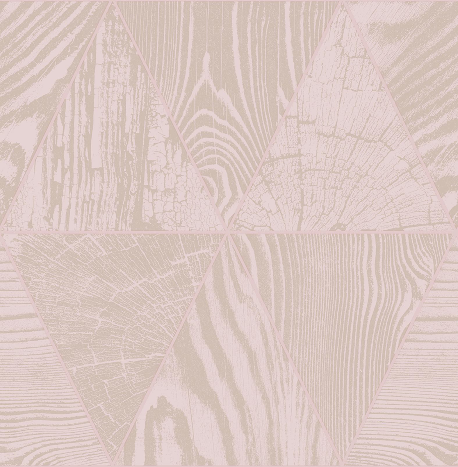 Geo Grain Blush & Rose Gold Wallpaper
