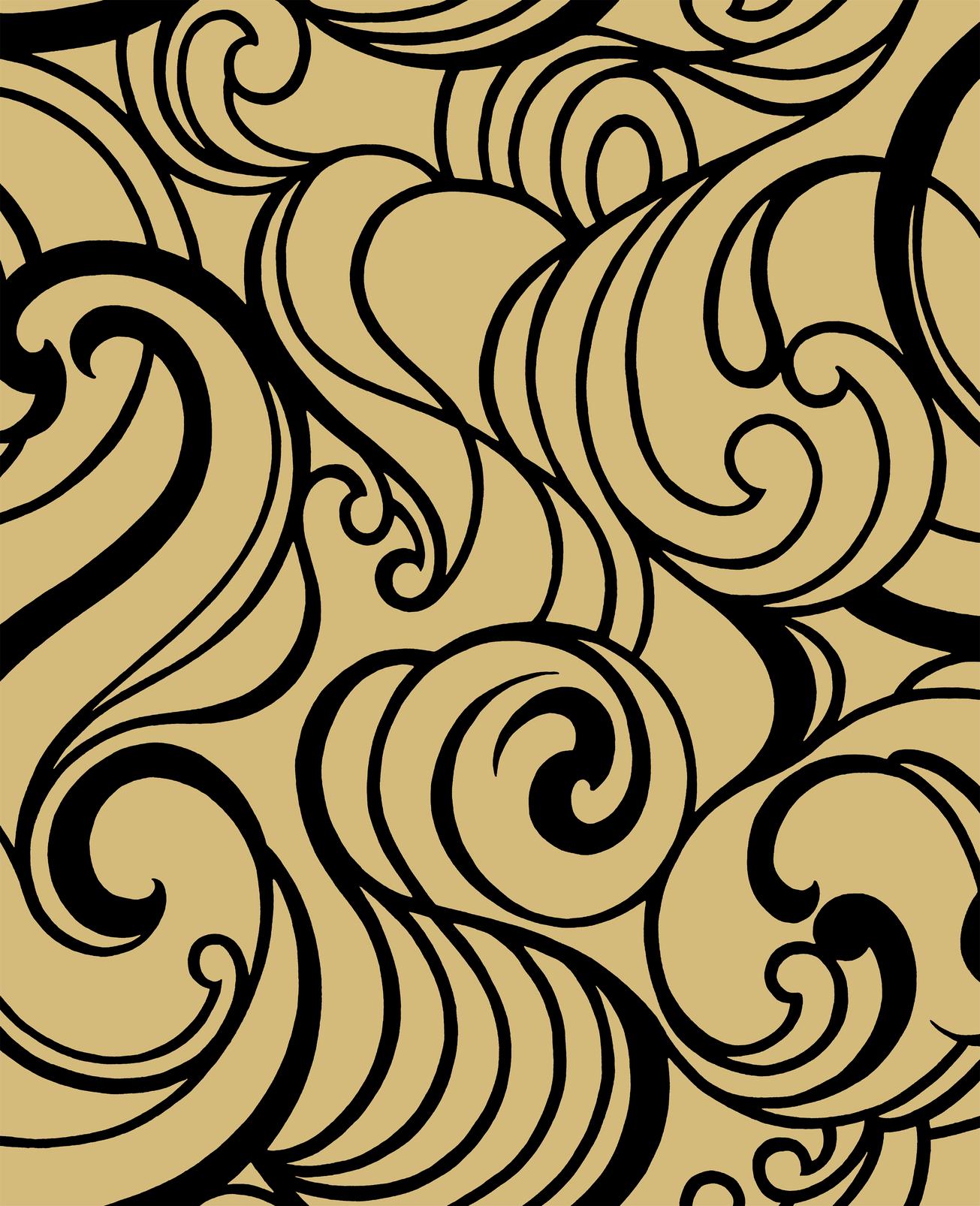 Hula Swirl Guilded Wallpaper