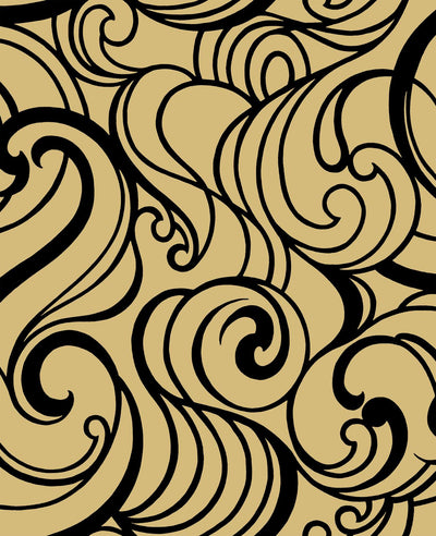 Hula Swirl Guilded Wallpaper