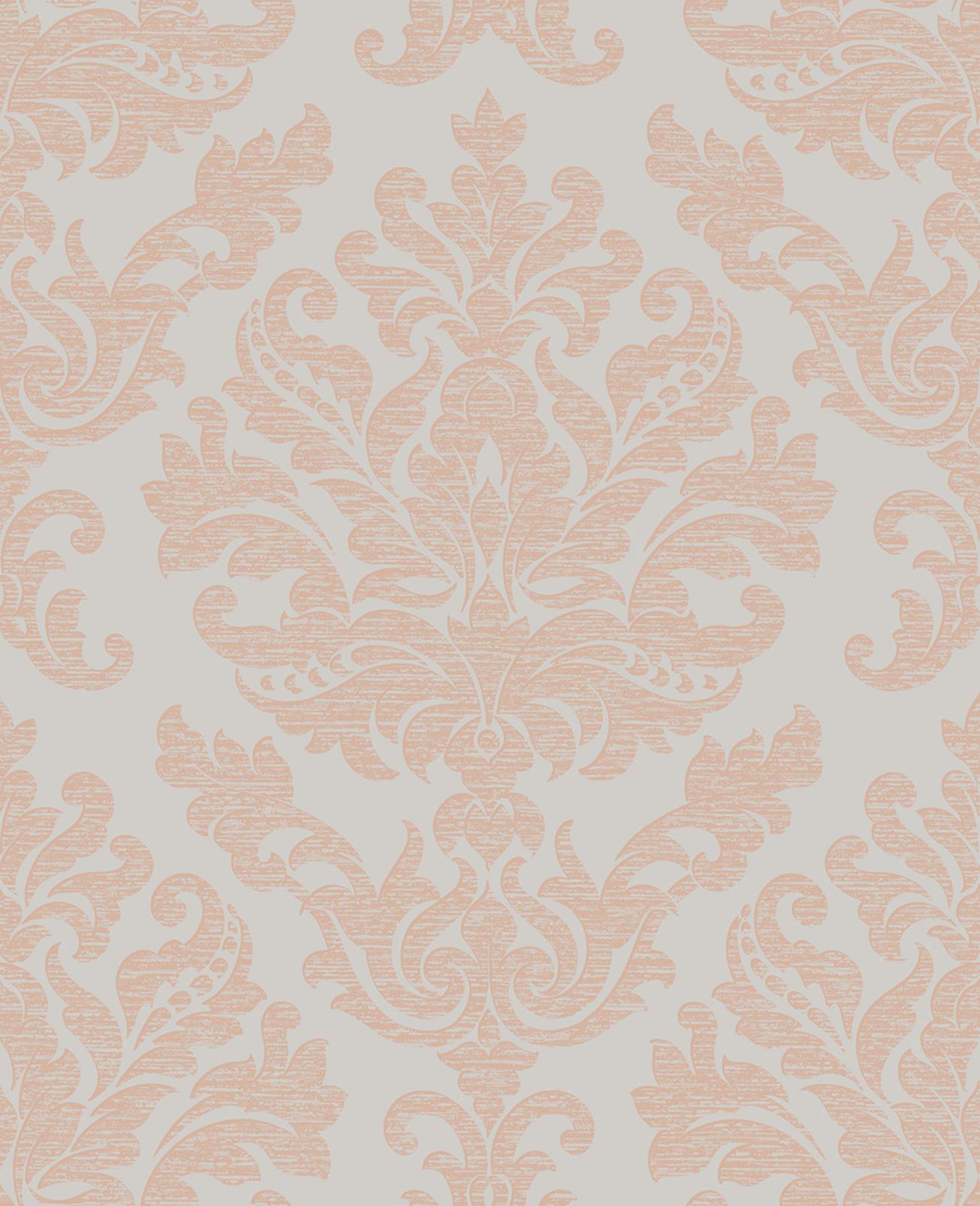 Antique Taupe & Rose Gold Wallpaper