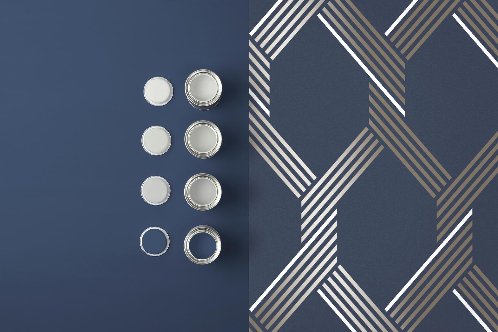 Vector Navy Gold Wallpaper