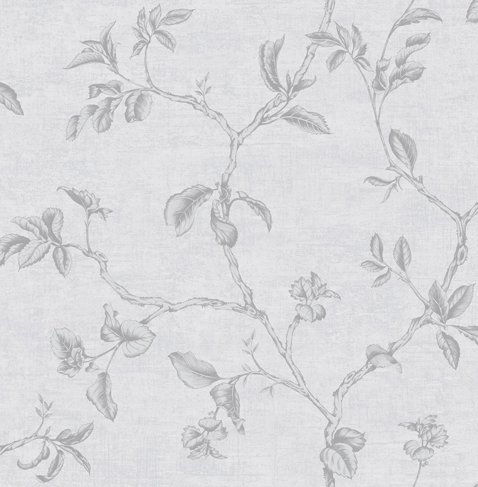 Twining Silver Wallpaper