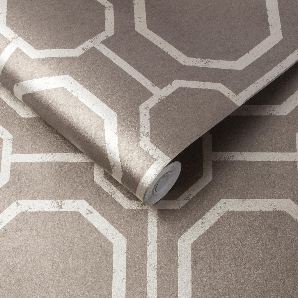 Sashiko Taupe Wallpaper