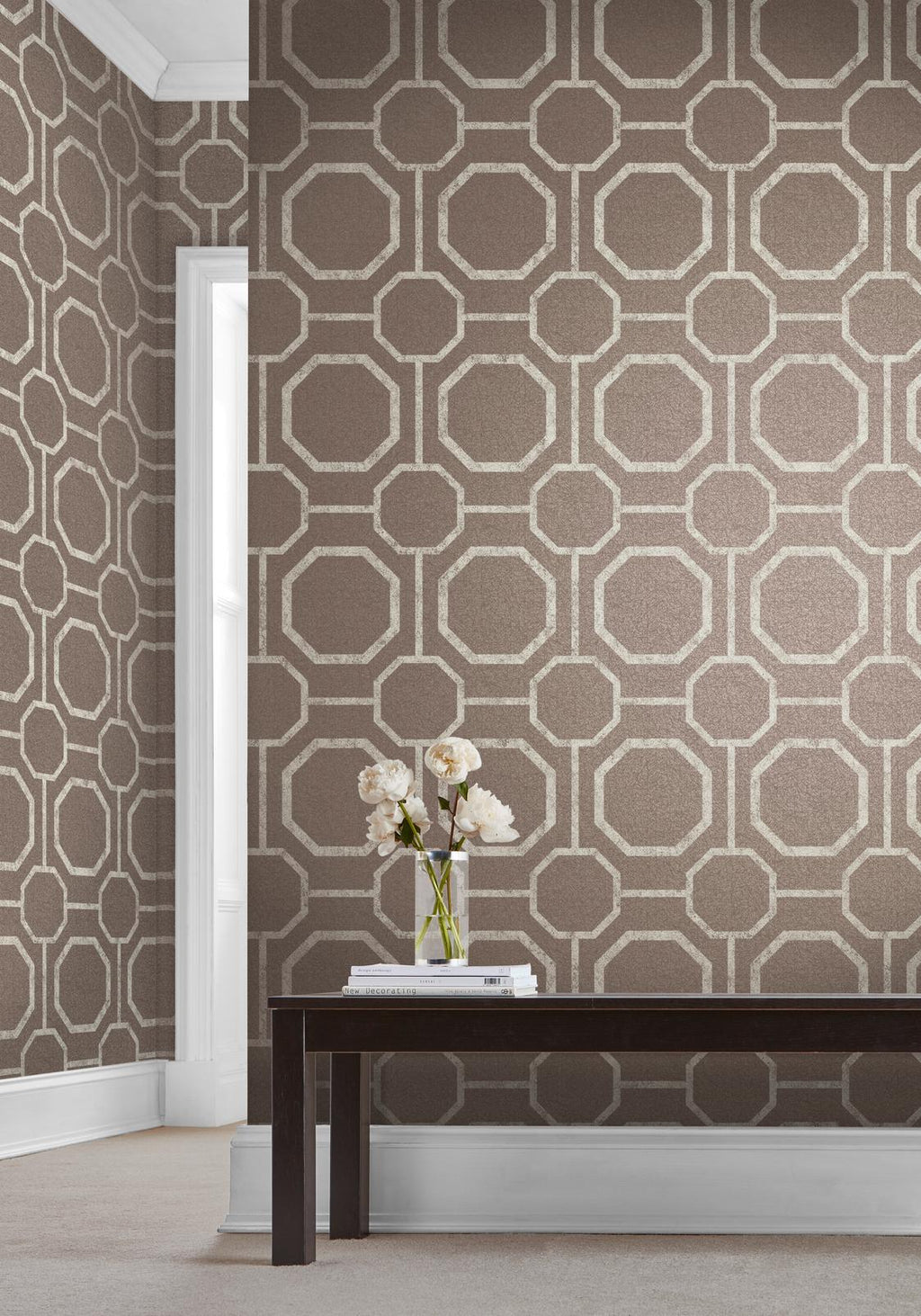 Sashiko Taupe Wallpaper