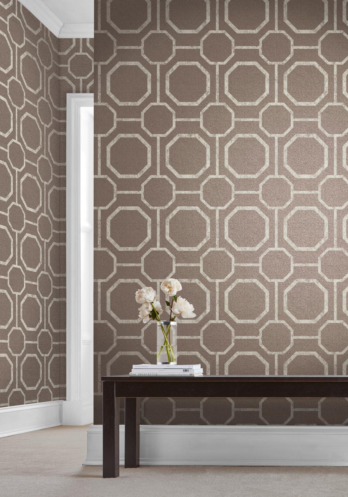 Sashiko Taupe Wallpaper