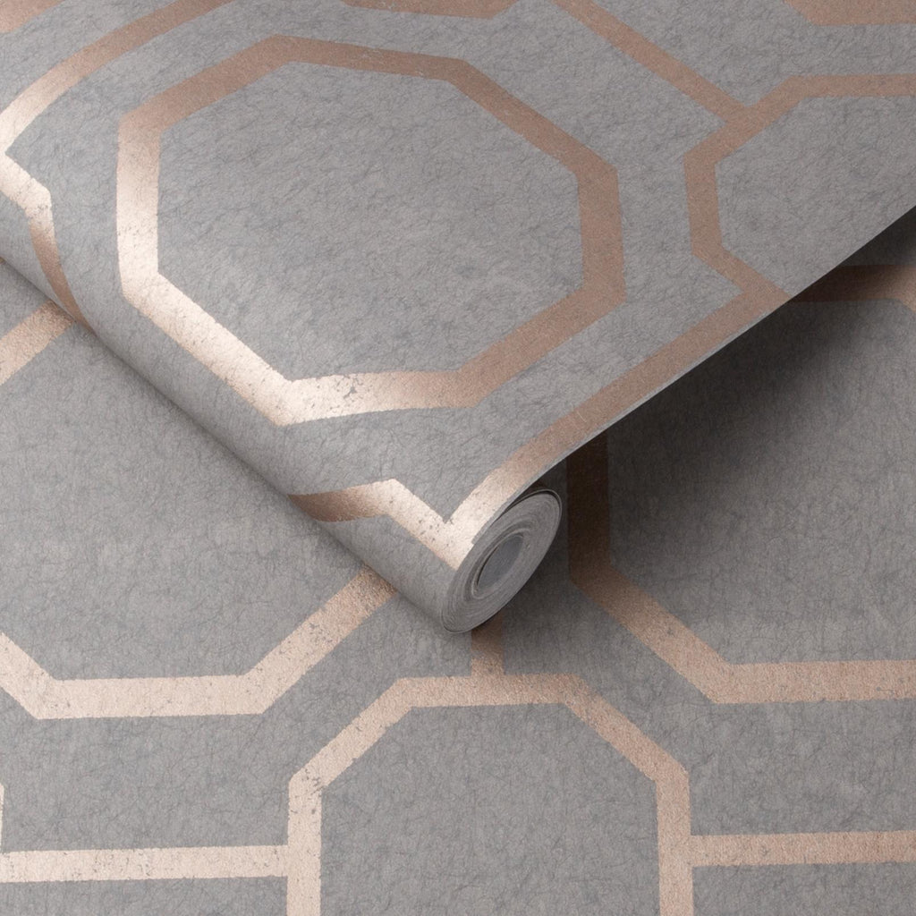 Sashiko Rose Gold Wallpaper