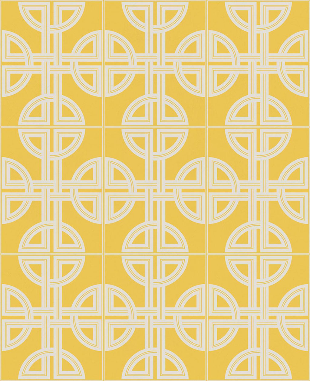 Asian Lattice Saffron Wallpaper