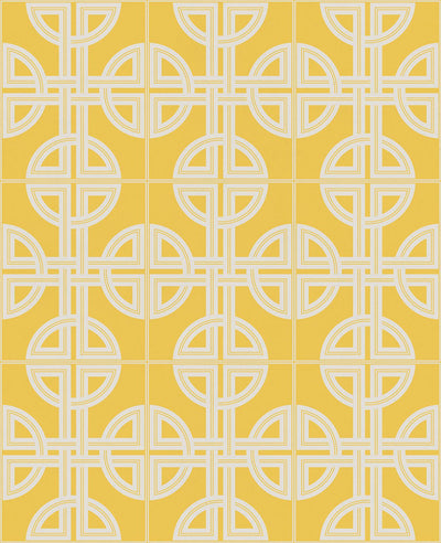 Asian Lattice Saffron Wallpaper