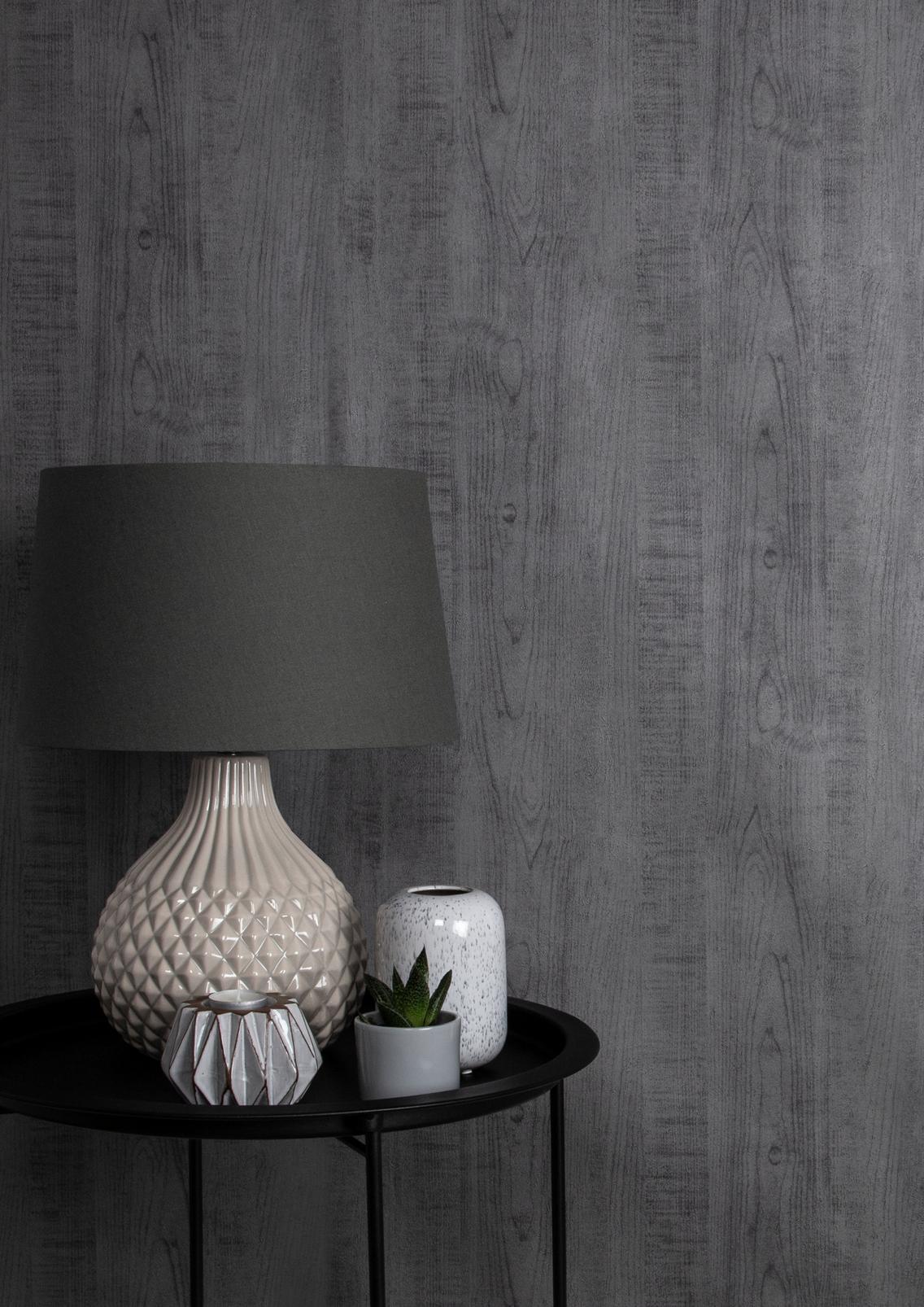 Wood Grain Grey Wallpaper