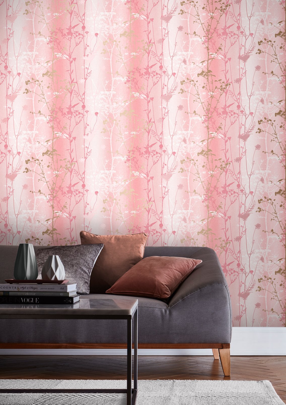 Wild Flower Coral Wallpaper