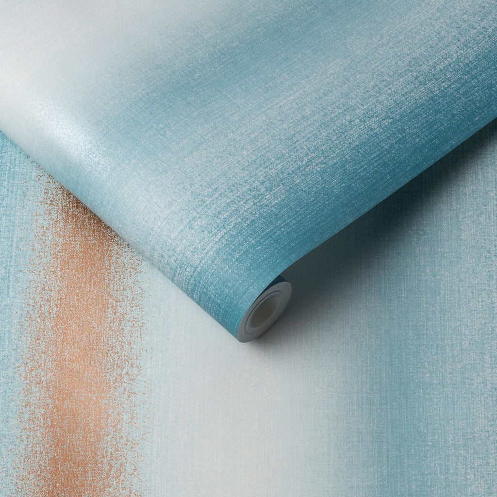 Wild Flower Stripe Teal Wallpaper