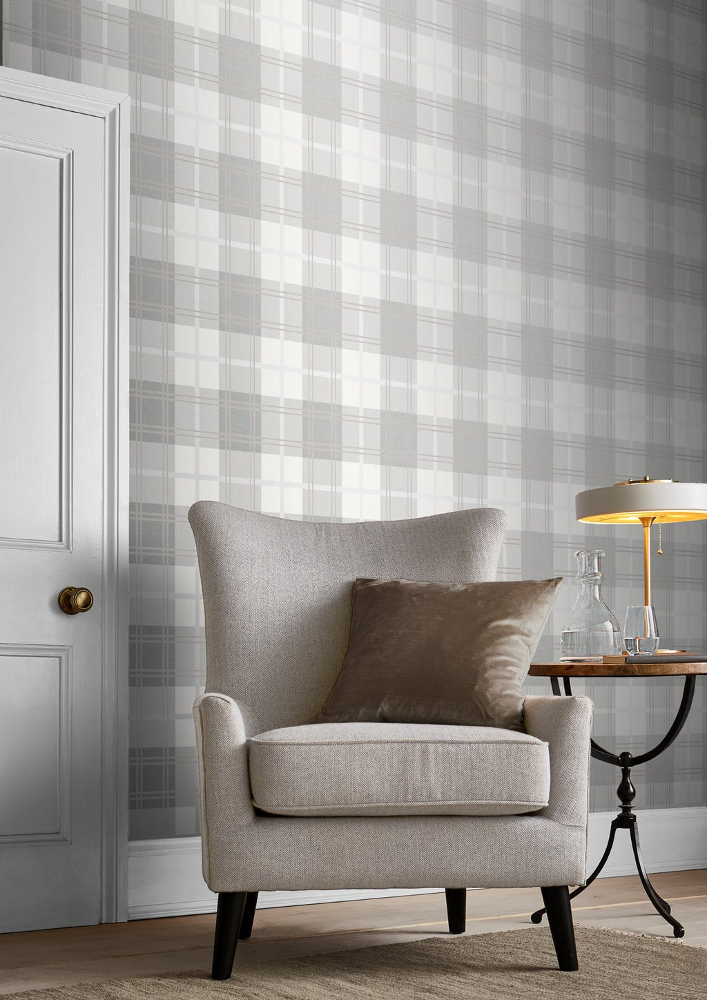 Tartan White Wallpaper