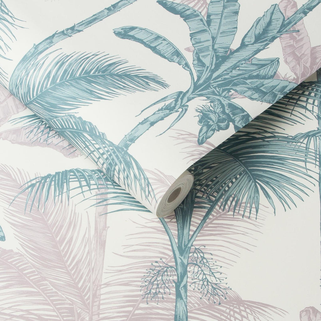Jungle Blush Green Wallpaper
