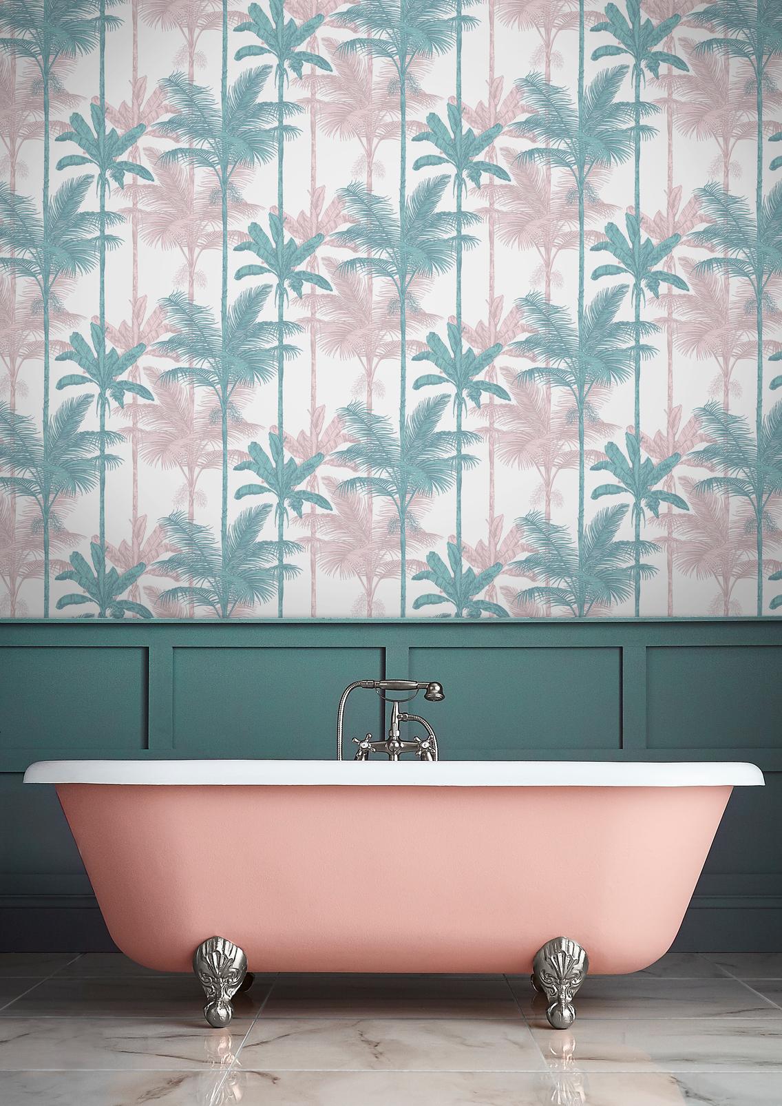 Jungle Blush Green Wallpaper
