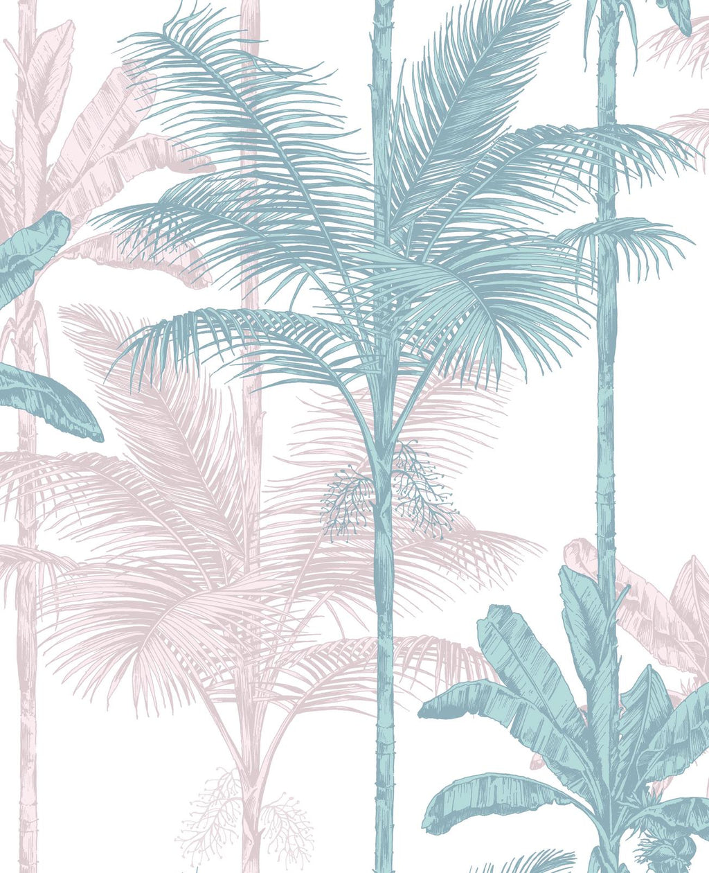 Jungle Blush Green Wallpaper