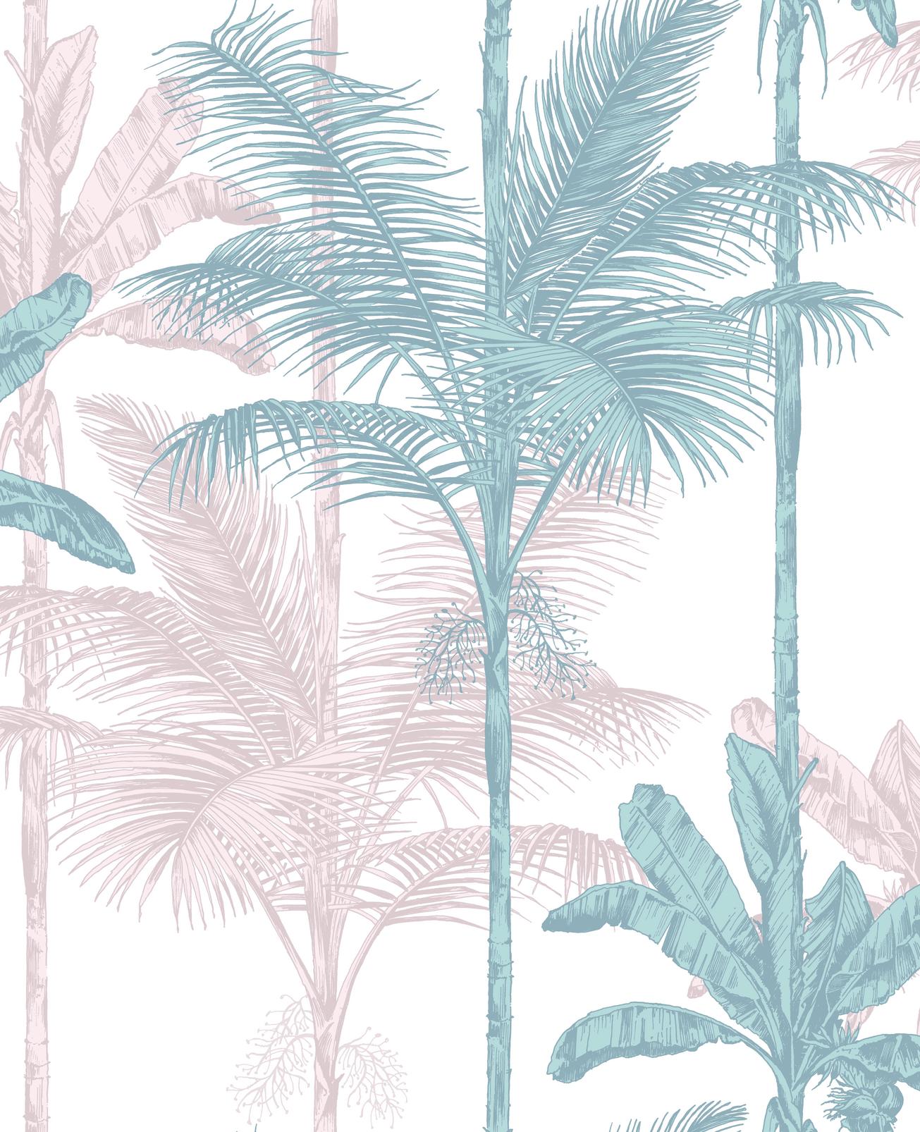 Jungle Blush Green Wallpaper