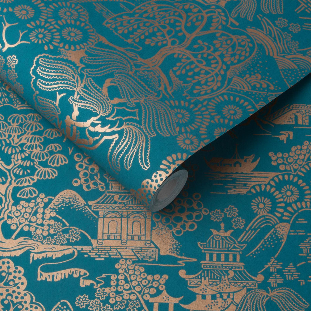 Basuto Teal Wallpaper