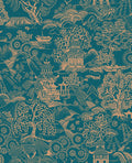 Basuto Teal Wallpaper