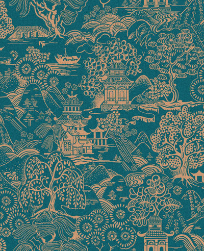 Basuto Teal Wallpaper